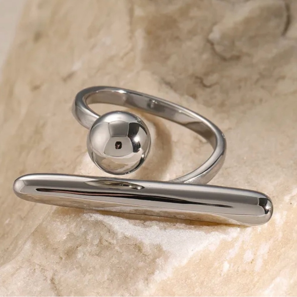 Anthropologie Silver Modern Ring